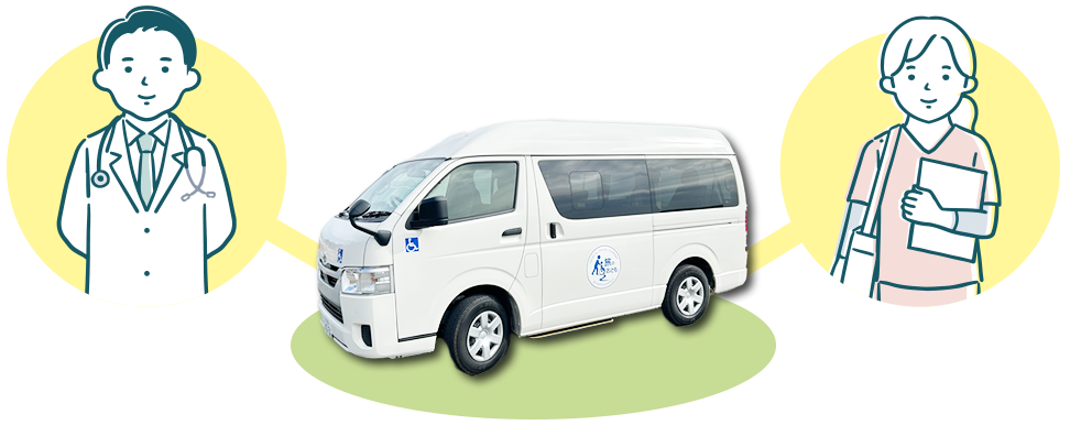 医師と看護師が同行する医療サポート車両